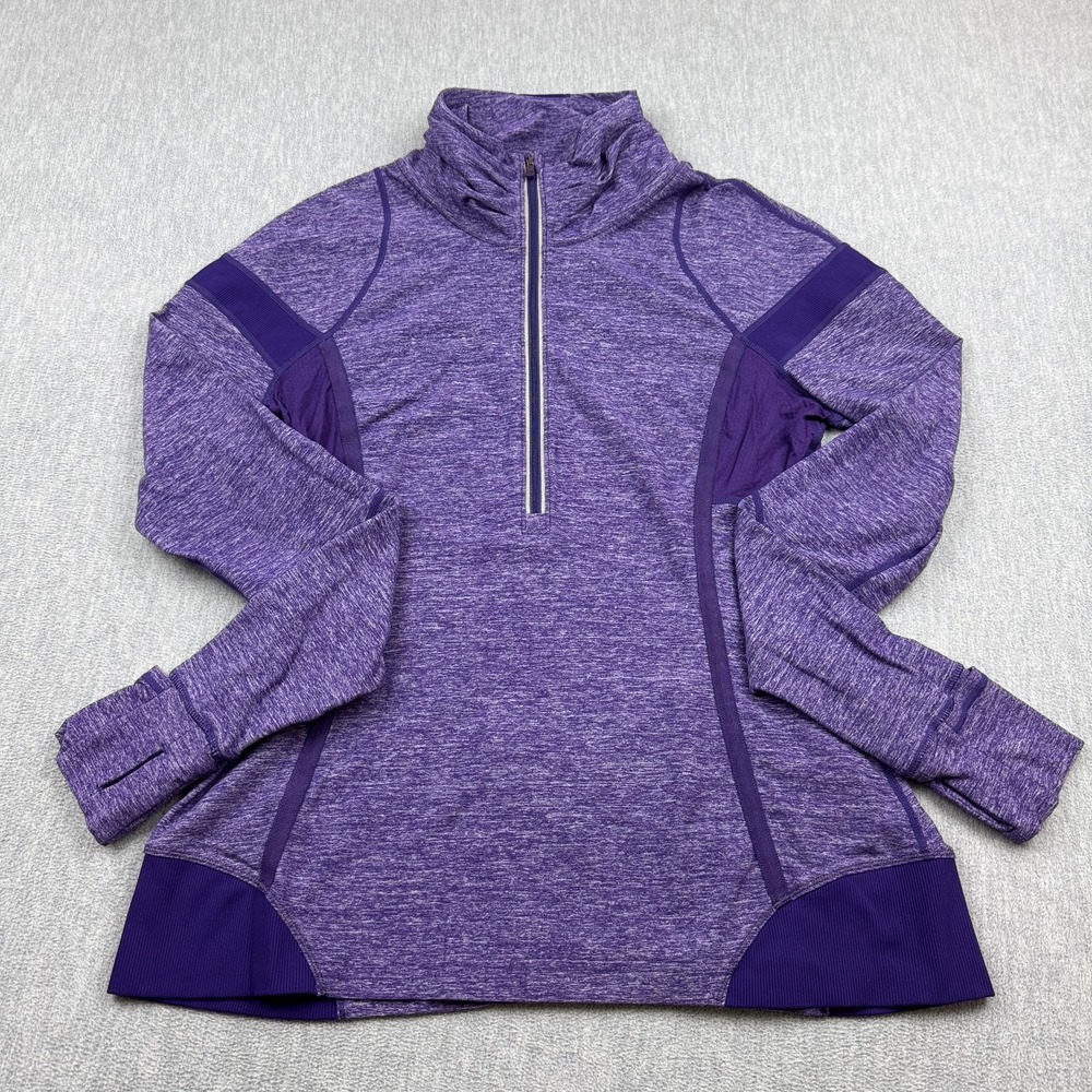 Lululemon Pullover Women 12 Purple 1/2 Zip Stretch Soft Jacket Yoga Gym Training